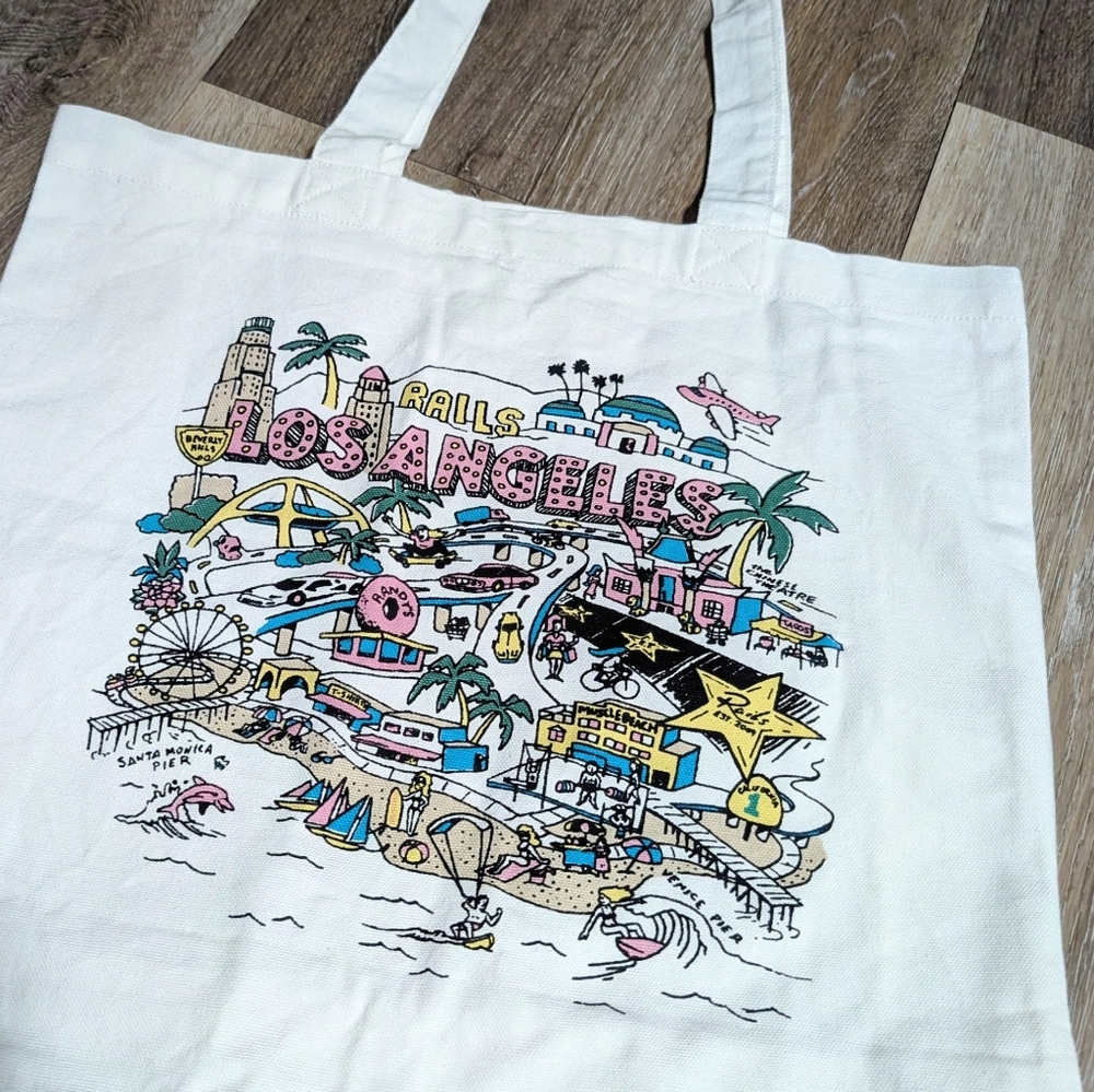 Rails Los Angeles map tote bag purse Fun vintage inspired graphic print